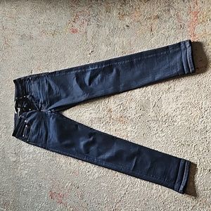 The Blue uniform button fly jeans.